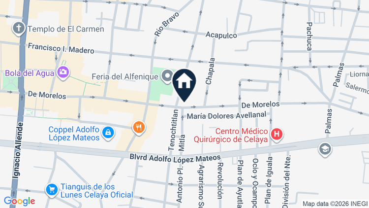 Mapa de Morelos 206 y 206 A, Celaya