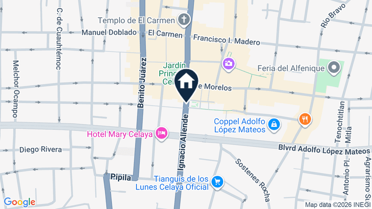 Mapa de Ignacio Allende 174, colonia San Miguel Octopan, Celaya