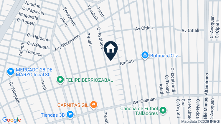 Mapa de Lote 8, manzana 560, colonia Curtidores, Chimalhuacan