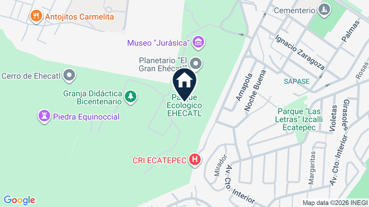 Mapa de Casa 33, lote 119, manzana I, colonia Ehécatl, Ecatepec