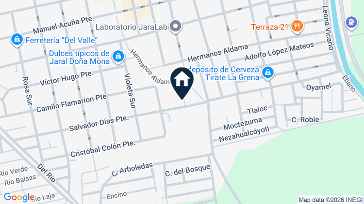 Mapa de Pípila 107, colonia del Valle, Jaral Del Progreso