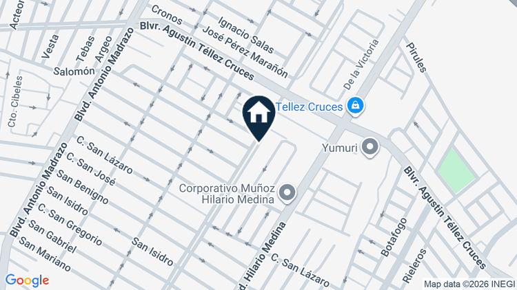 Mapa de Boulevard Rafael Corrales Ayala 1032-A, colonia Quinta Hilario Medina, León