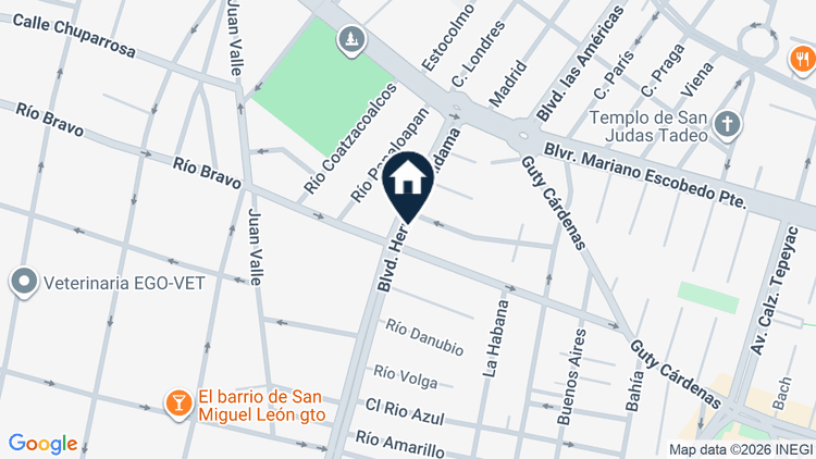 Mapa de Boulevard Hermanos Aldama 401, colonia San Nicolas, León