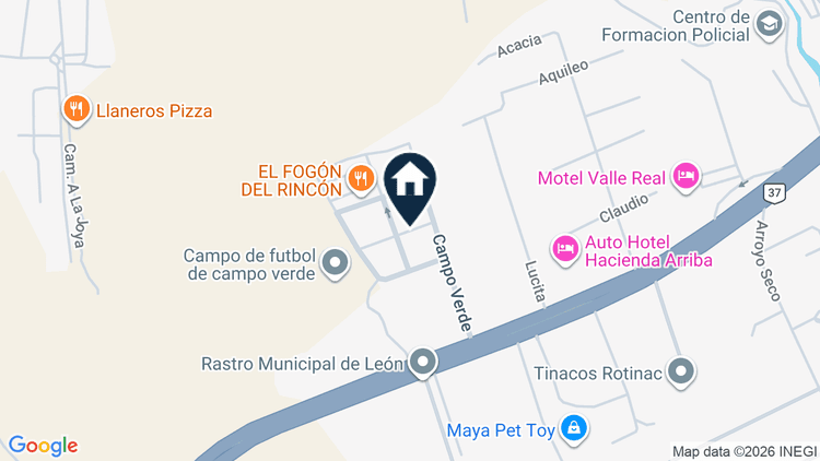 Mapa de Jardin Panameño 113, colonia Gran Jardin Tercera Etapa Cuarta Seccion, León