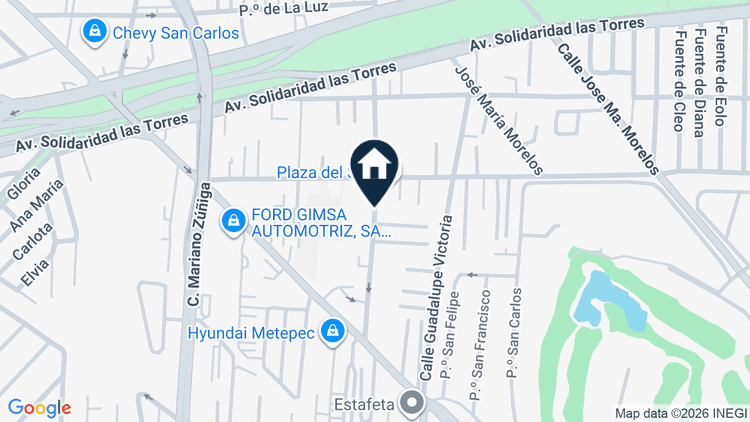 Mapa de Departamento 1, edificio D, lote 6, manzana 11, colonia Hacienda San Francisco de Metepec, Metepec