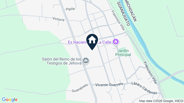 Mapa de Poblado La Calle, lote 4, manzana 10, zona 1, Pénjamo