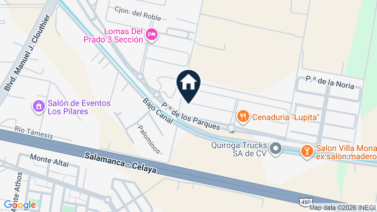 Mapa de Paseo de los Encinos 104, colonia Lomas del Prado, Salamanca