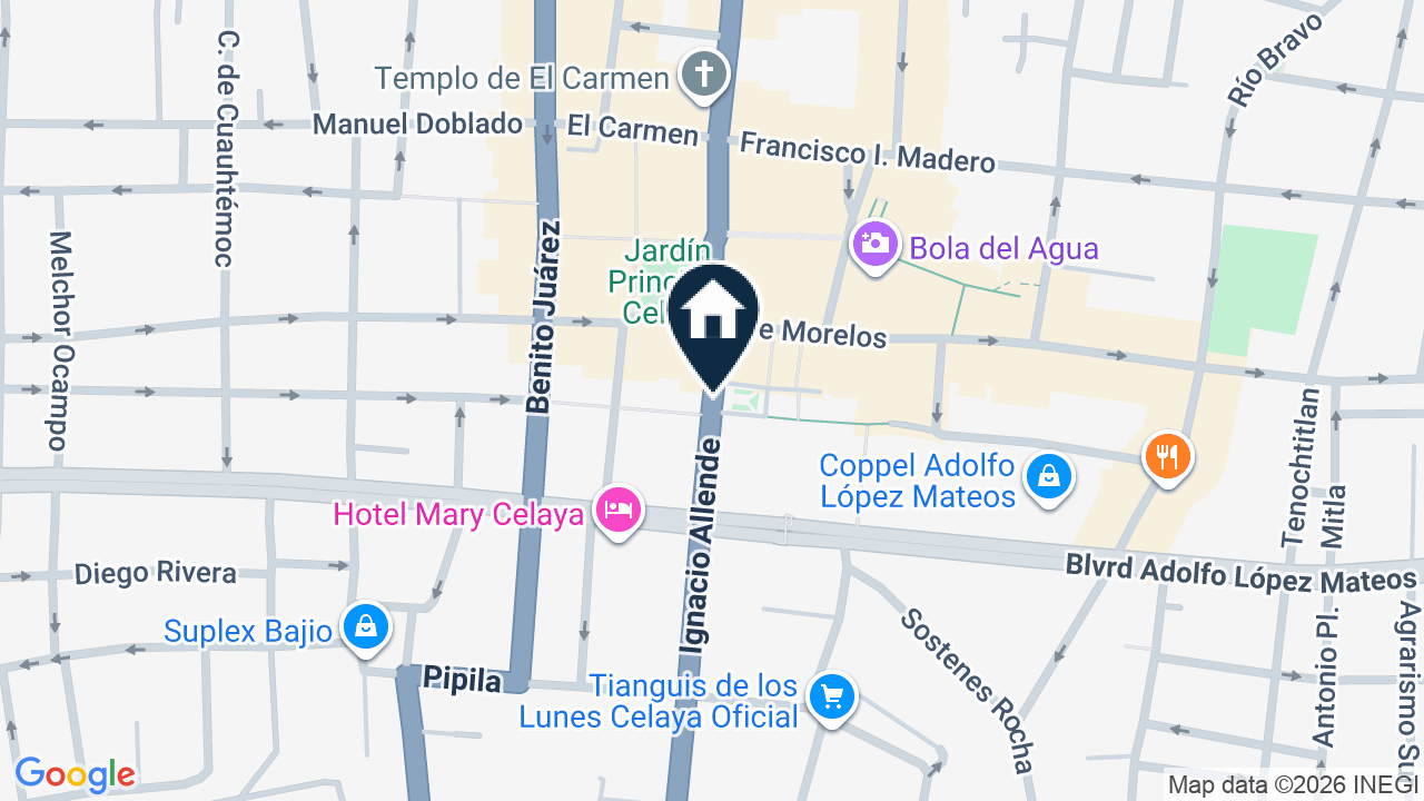 Mapa de Ignacio Allende 174, Celaya