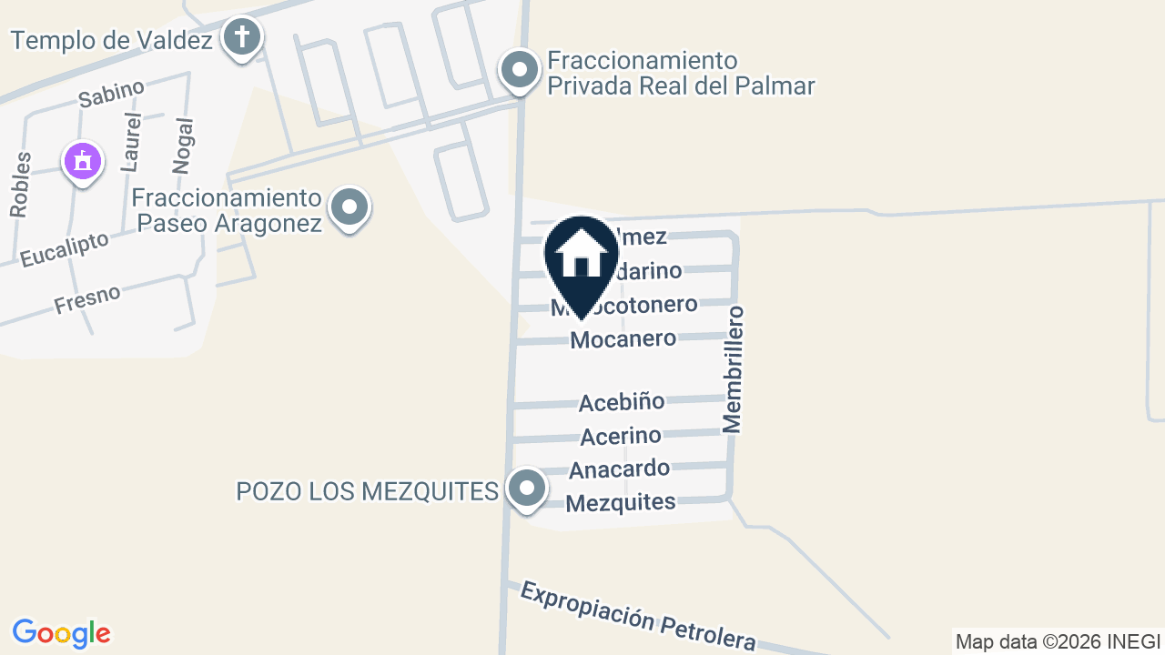 Mapa de Mocanero 126, colonia Los Mezquites, Celaya