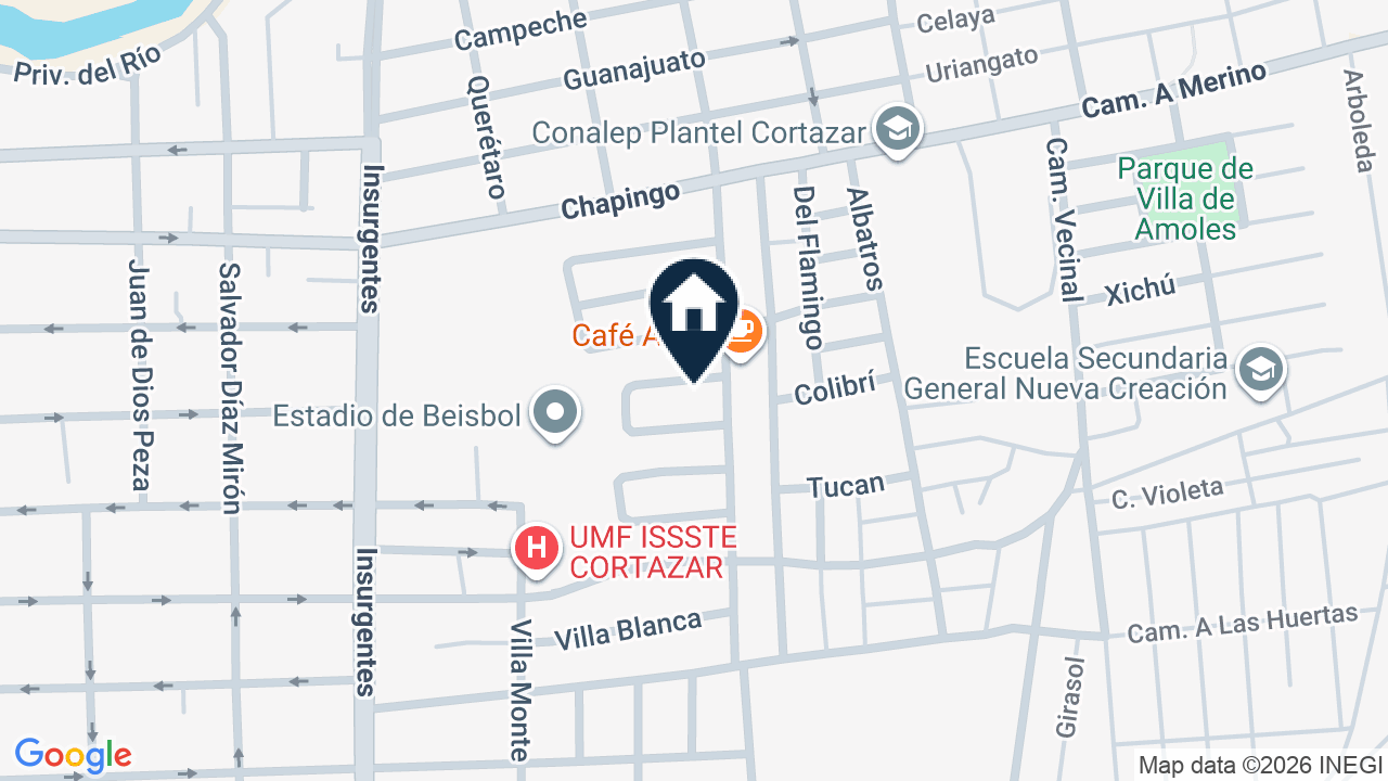 Mapa de Villa Palermo 116, colonia Villas del Sol Renovación, Cortazar