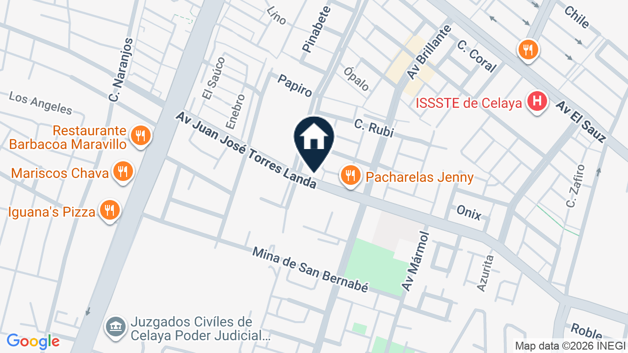 Mapa de Mina de Santo Niño 101, colonia San Juanico II, Celaya