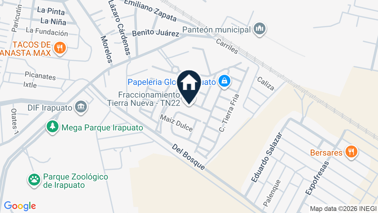 Mapa de Tierra del Edén 123, colonia Tierra Nueva, Irapuato