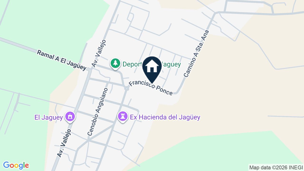 Mapa de Francisco Ponce Muñoz, colonia El Jagüey, Romita
