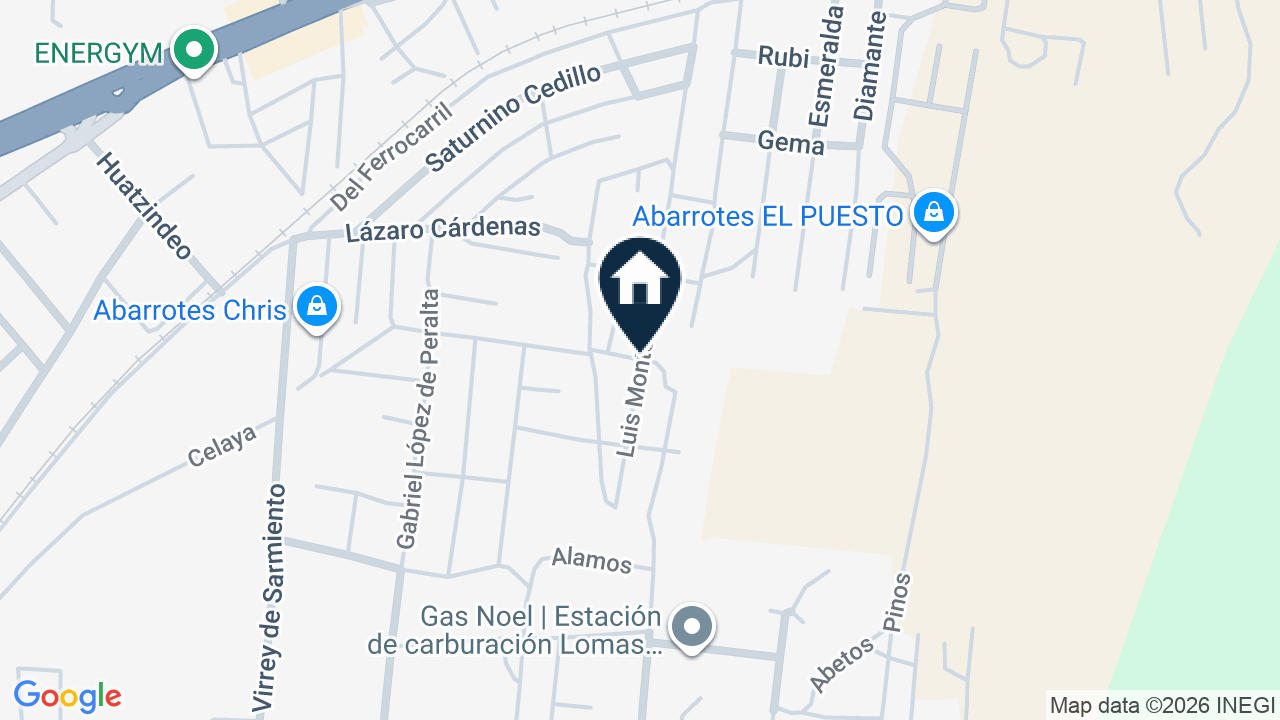 Mapa de Luis Montes de Oca, colonia Lázaro Cárdenas, Salvatierra