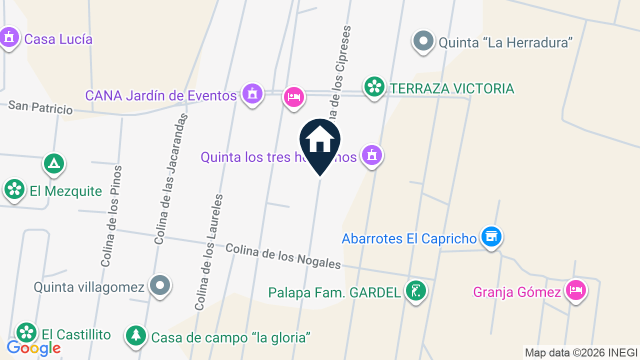 Mapa de Prolongación Colina de los Cipreses, colonia Colinas del Sur, Sección Dorada, Silao