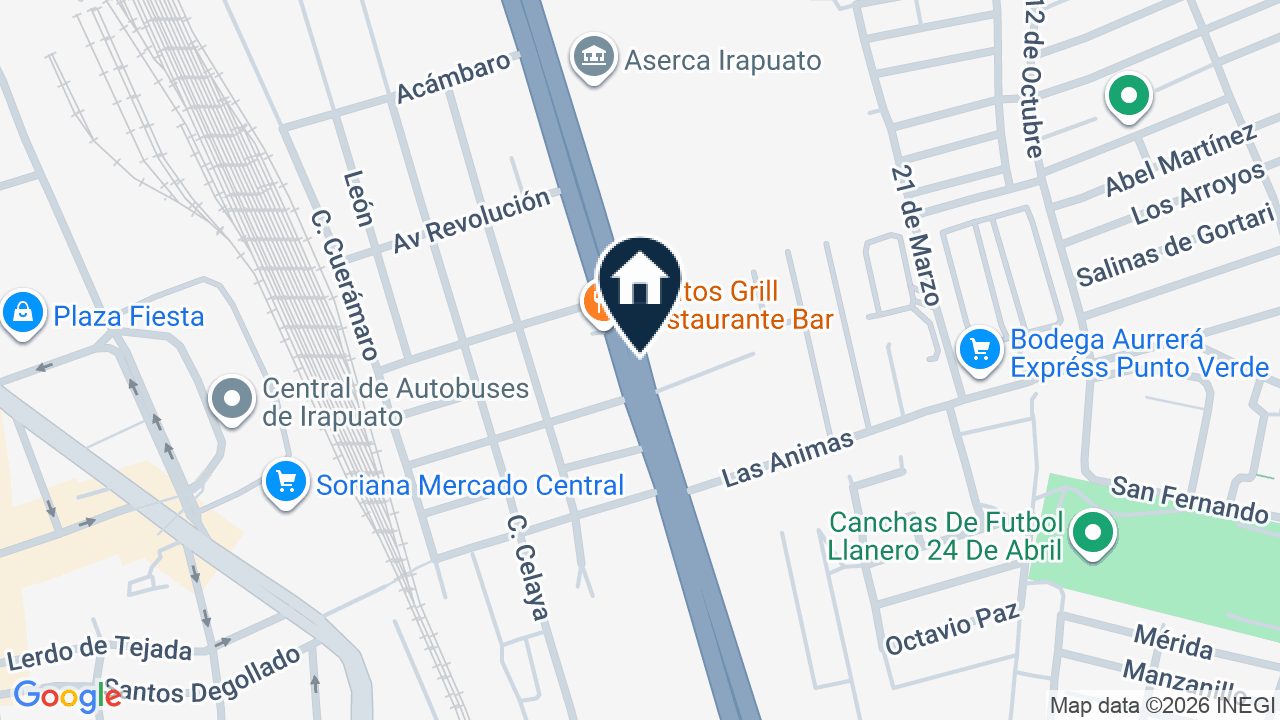 Mapa de Boulevard Solidaridad, colonia Rancho el Copalillo, Irapuato