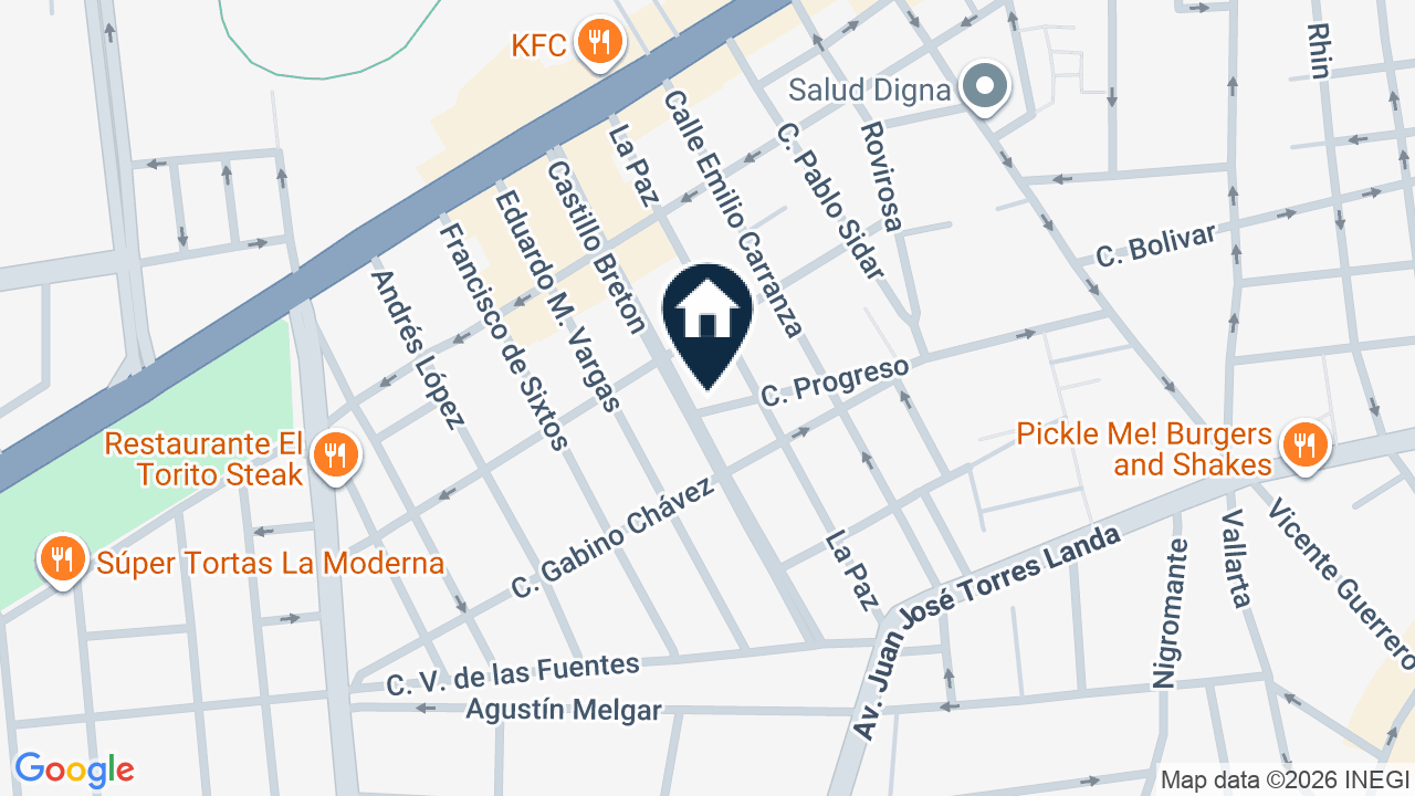 Mapa de Progreso 336, colonia Moderna, Irapuato