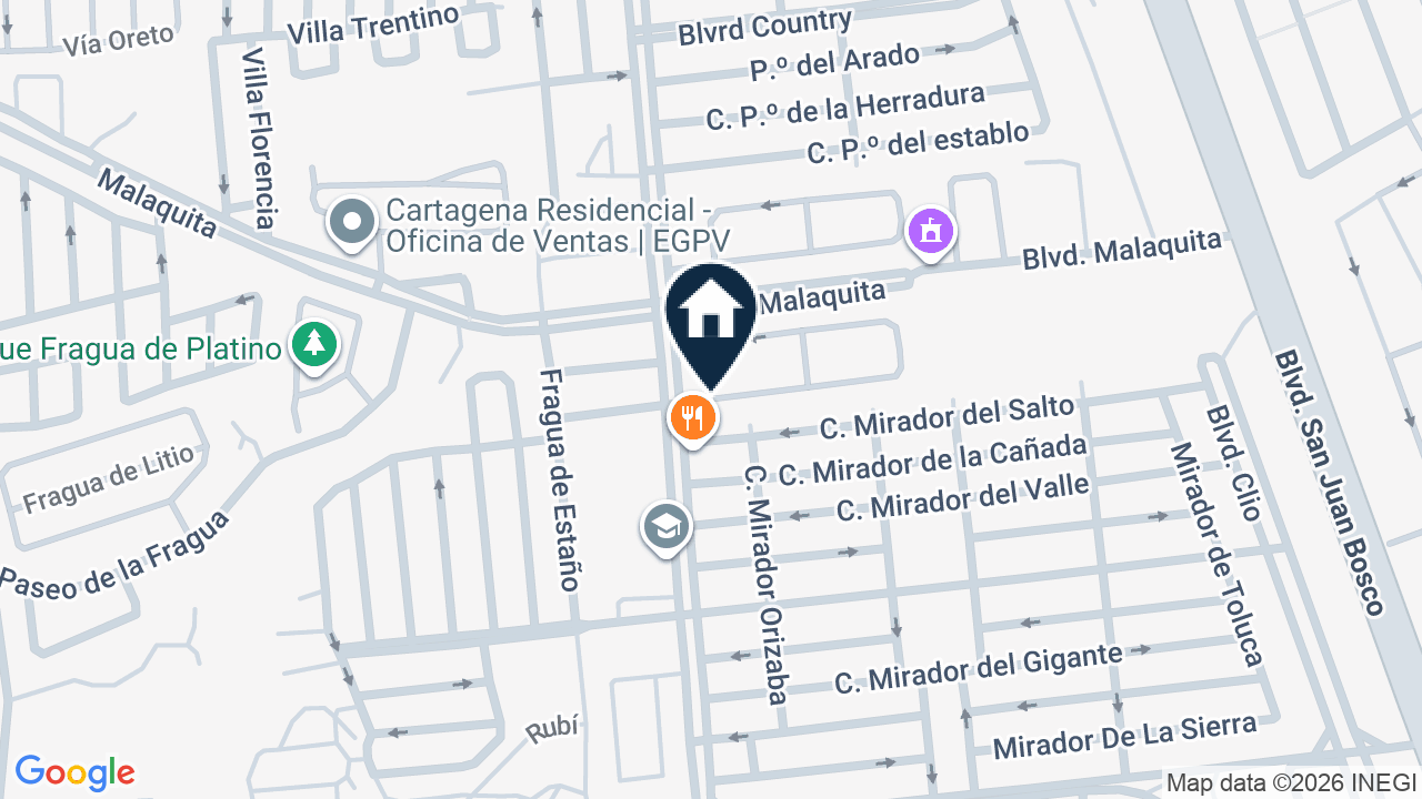 Mapa de Circuito Lago Onega 187, colonia Country del Lago II, León