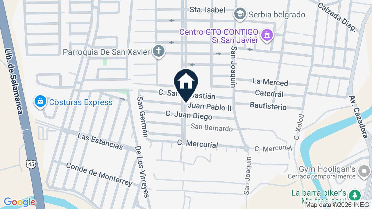 Mapa de Boulevard Bouganvileas, colonia Bouganvileas II, Salamanca